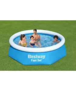 PISCINA FUORI TERRA AUTOPORTANTE ROTONDA BESTWAY "FAST SET" CON POMPA E FILTRO A CARTUCCIA 244X61 CM - COD. 57450