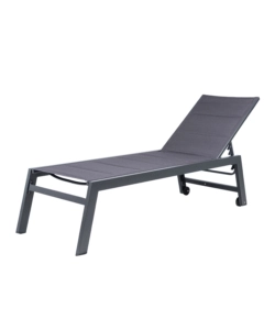 SDRAIO RECLINABILE CON RUOTE EUROGARDEN "ATENE" IN TEXTILENE ANTRACITE 199X65X42 CM