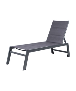 SDRAIO RECLINABILE CON RUOTE EUROGARDEN "ATENE" IN TEXTILENE ANTRACITE 199X65X42 CM