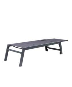 SDRAIO RECLINABILE CON RUOTE EUROGARDEN "ATENE" IN TEXTILENE ANTRACITE 199X65X42 CM
