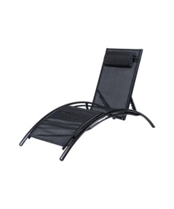 SDRAIO RECLINABILE EUROGARDEN "LUNA" IN ALLUMINIO E TEXTILENE NERO 175X64X88 CM