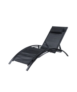 SDRAIO RECLINABILE EUROGARDEN "LUNA" IN ALLUMINIO E TEXTILENE NERO 175X64X88 CM