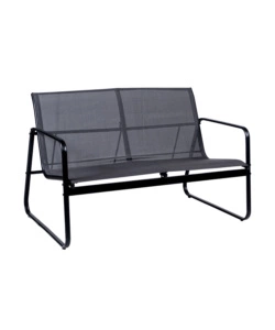 SET DA GIARDINO EUROGARDEN IN ACCIAIO E TEXTILENE GRIGIO 4 SEDUTE E TAVOLINO