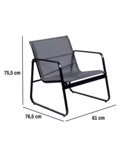 SET DA GIARDINO EUROGARDEN IN ACCIAIO E TEXTILENE GRIGIO 4 SEDUTE E TAVOLINO