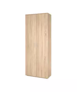 ARMADIO MULTIFUNZIONE 2 ANTE BATTENTI EFFETTO QUERCIA 70X187X34 CM