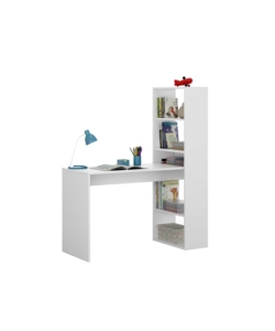 SCRIVANIA E LIBRERIA REVERSIBILE "DUPLO" BIANCA, 120X53X144 CM