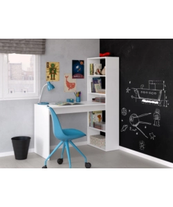 SCRIVANIA E LIBRERIA REVERSIBILE "DUPLO" BIANCA, 120X53X144 CM