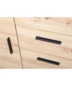 MOBILE BUFFET 1 ANTA E 3 CASSETTI GRIGIO E QUERCIA, 94X40X86 CM