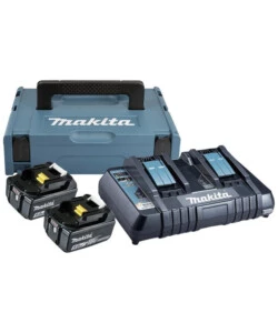 KIT VALIGETTA CARICABATTERIE DOPPIO E 2 BATTERIE DI RICAMBIO MAKITA 18V 5AH