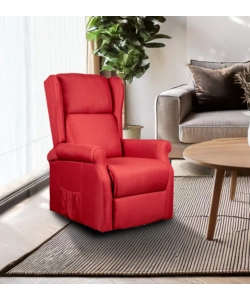 POLTRONA CON RECLINER ELETTRICO BELLAHOME "BERG" TESSUTO BORDEAUX, 72,5X94X109 CM
