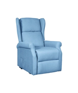 POLTRONA RELAX CON RECLINER ELETTRICO BELLAHOME "BERG" TESSUTO AZZURRO, 72,5X94X109 CM
