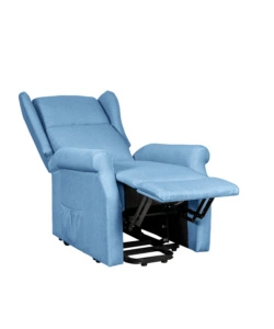 POLTRONA RELAX CON RECLINER ELETTRICO BELLAHOME "BERG" TESSUTO AZZURRO, 72,5X94X109 CM