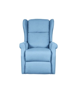 POLTRONA RELAX CON RECLINER ELETTRICO BELLAHOME "BERG" TESSUTO AZZURRO, 72,5X94X109 CM