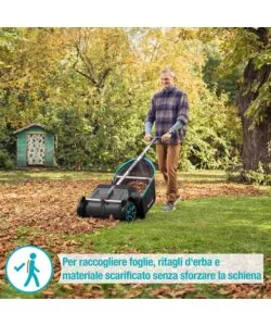 SPAZZATRICE RACCOGLI FOGLIE MANUALE GARDENA "3565-20" LARGHEZZA LAVORO 49 CM