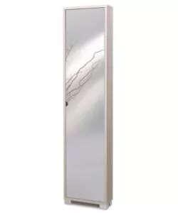 ARMADIO SCARPIERA OLMO CON ANTA A SPECCHIO, 43X190X18 CM