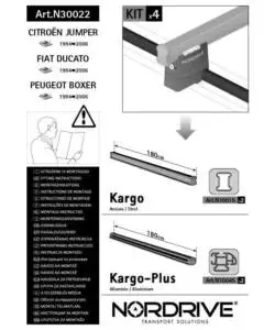 KIT ATTACCHI PER BARRE AUTO PORTATUTTO CITROEN JUMPER, FIAT DUCATO, PEUGEOT  N30022
