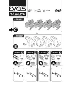 KIT ATTACCHI PER BARRE AUTO PORTATUTTO VOLVO S60 4P 19>  N21231