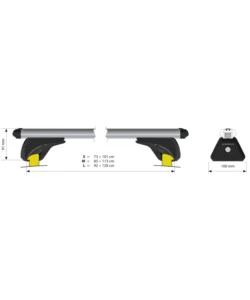 COPPIA BARRE PORTATUTTO IN ALLUMINIO IN-RAIL ALU - L - 127 CM  N15056