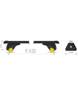 COPPIA BARRE PORTATUTTO IN ACCIAIO IN-RAIL STEEL - L - 127 CM  N15051