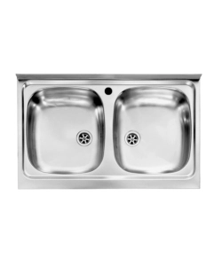 LAVELLO CUCINA DA APPOGGIO CON 2 VASCHE, 50X80 CM