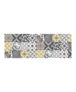 TAPPETO VINILICO STAMPATO "PATCH GRIGIO", 50X140 CM