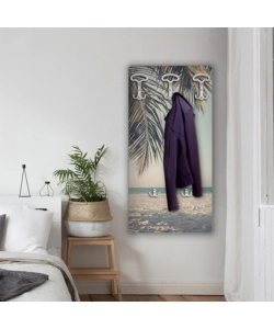 ATTACCAPANNI "PALM" IN LEGNO CON 5 GANCI, 45X90X1 CM