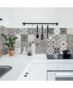 PARASCHIZZI ADESIVO IN PVC AZULEJOS ANTICHI, 260X60 CM