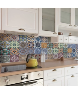 PARASCHIZZI ADESIVO IN PVC "AZULEJOS", 260X60 CM