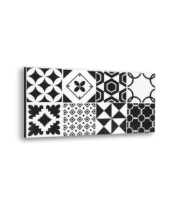BORDO PARASCHIZZI IN ALLUMINIO AZULEJOS B&W 2 PEZZI, 24X48 CM