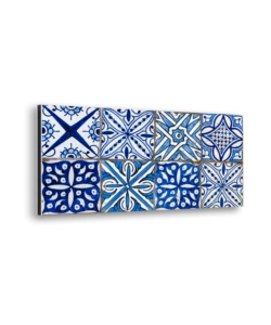 BORDO PARASCHIZZI IN ALLUMINIO AZULEJOS BLU 2 PEZZI, 24X48 CM