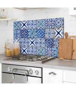 PARASCHIZZI IN ALLUMINIO AZULEJOS BLU, 48X72 CM