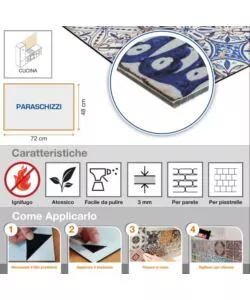 PARASCHIZZI IN ALLUMINIO AZULEJOS VERDI, 48X72 CM