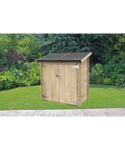 CASETTA IN LEGNO ADDOSSATA DA GIARDINO ALCE "AMBROGIO" IN ABETE 155X85X165 CM