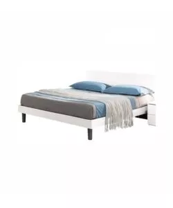 Letto matrimoniale "Giotto" bianco graffiato 160x190 cm