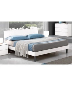 Letto matrimoniale "Giotto" bianco graffiato 160x190 cm