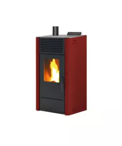 Stufa a pellet ventilata Caris "Dalia" bordeaux 7,5 kW