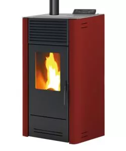 STUFA A PELLET VENTILATA CARIS "DALIA 8" BORDEAUX 7,1 KW