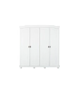 ARMADIO 4 ANTE IN PINO MASSELLO BIANCO, 182X59,5X197,5 CM