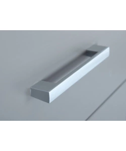 ARMADIO 3 ANTE E 3 CASSETTI IN LEGNO DI PINO MASSELLO GRIGIO, 140X55X190 CM