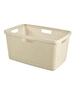 CESTA PORTABIANCHERIA "JUTE" KETER BIANCO - 59x39x26 CM