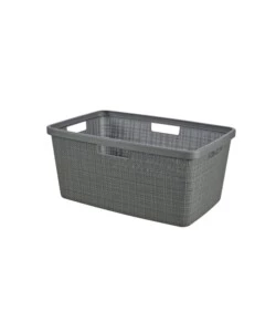 CESTA PORTABIANCHERIA "JUTE" KETER NERO - 59x39x26 CM