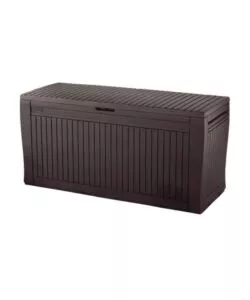 BAULE DA ESTERNO CON ROTELLE KETER "COMFY" IN RESINA MARRONE 270 LT 116,7XX44,7X57 CM
