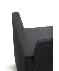 SET DA GIARDINO "CLAIRE LOUNGE" CON 2 POLTRONE, UN DIVANO A 3 POSTI E TAVOLO, COLORE GRAFITE - KETER
