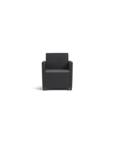 SET DA GIARDINO "CLAIRE LOUNGE" CON 2 POLTRONE, UN DIVANO A 3 POSTI E TAVOLO, COLORE GRAFITE - KETER