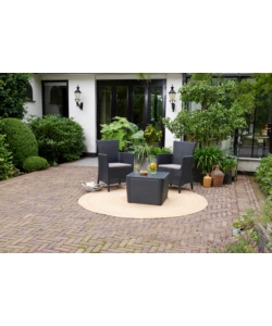 POLTRONA DA GIARDINO "IOWA DINING CHAIR" CON CUSCINO COLORE GRAFITE, 89X60X62 CM - KETER