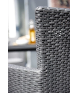 POLTRONA DA GIARDINO "IOWA DINING CHAIR" CON CUSCINO COLORE GRAFITE, 89X60X62 CM - KETER