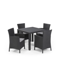POLTRONA DA GIARDINO "IOWA DINING CHAIR" CON CUSCINO COLORE GRAFITE, 89X60X62 CM - KETER