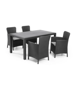 POLTRONA DA GIARDINO "IOWA DINING CHAIR" CON CUSCINO COLORE GRAFITE, 89X60X62 CM - KETER