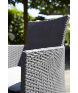 POLTRONA DA GIARDINO "IOWA DINING CHAIR" CON CUSCINO COLORE GRAFITE, 89X60X62 CM - KETER
