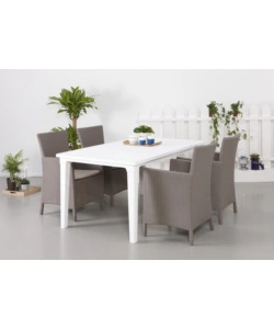 POLTRONA DA GIARDINO "IOWA DINING CHAIR" CON CUSCINO COLORE CAPPUCCINO, 89X60X62 CM - KETER